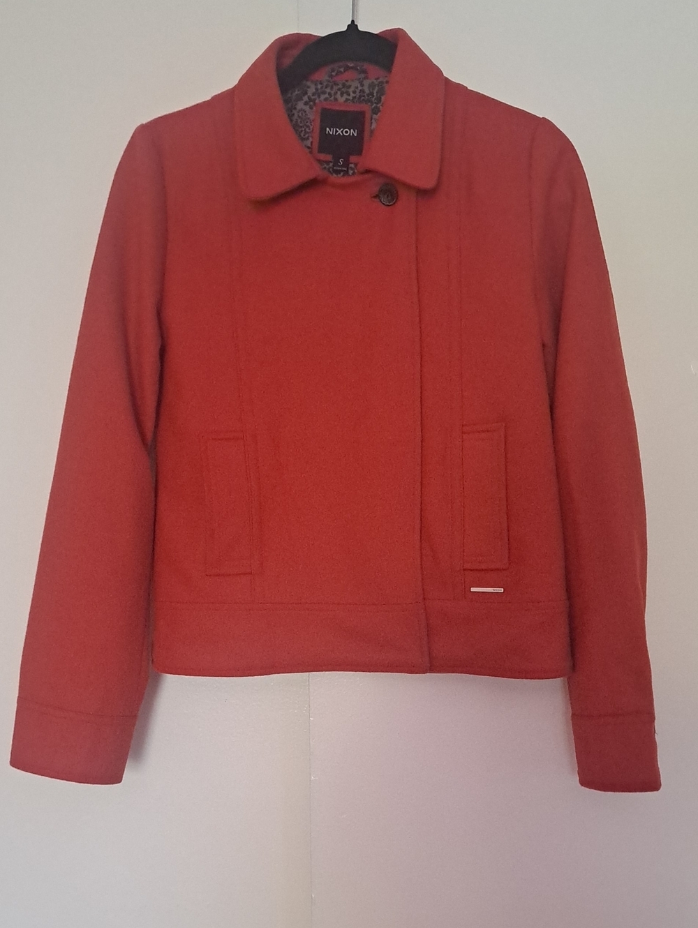 Nixon Red Short Wool-Blend Peacoat